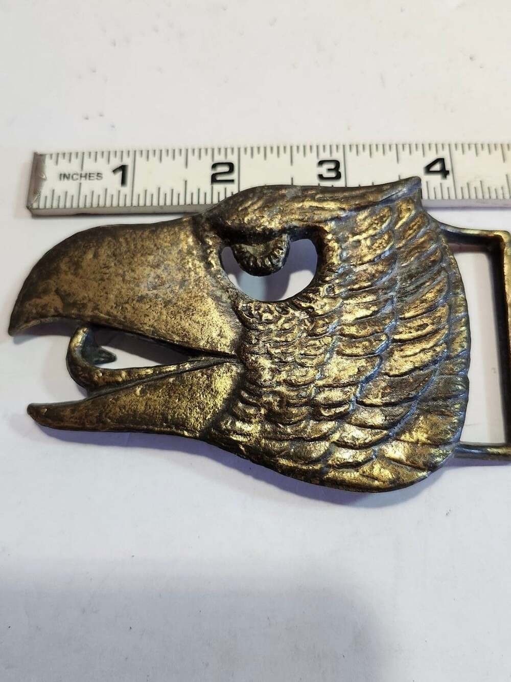 Vintage Brass Eagle Head Belt Buckle